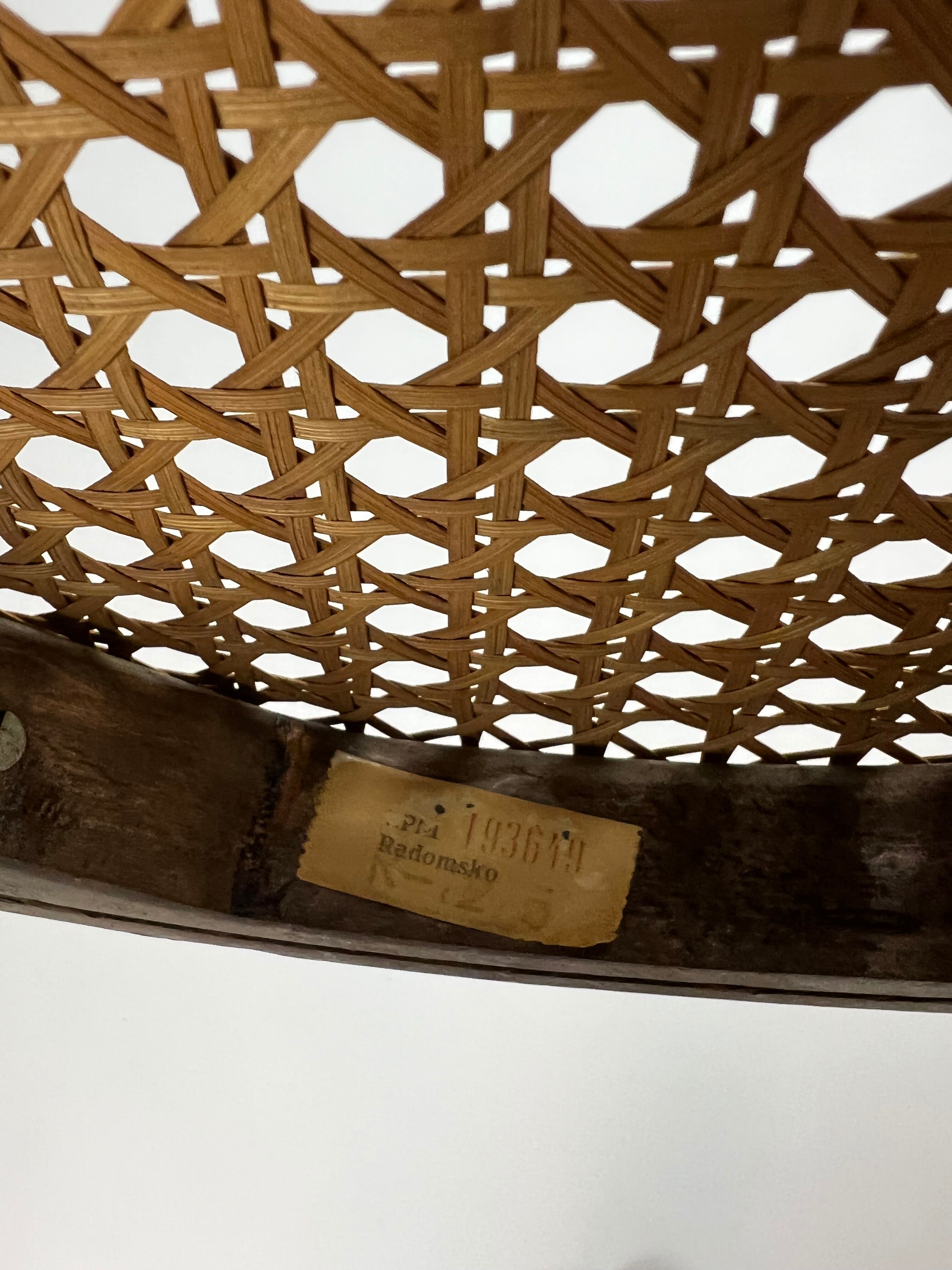 Ensemble de 4 chaises de salle à manger Mid Century Zpm Radomsko Bentwood et Cane, années 1960