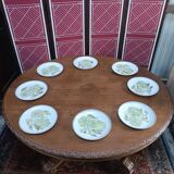 Oval table Renaissance style 8 seats, central foot, late nineteenth