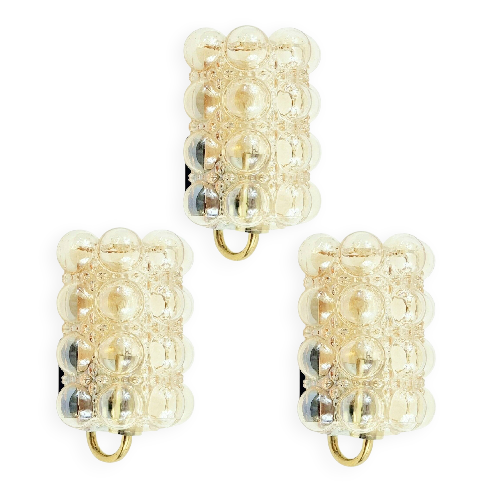 1 of 3 Mid-Century Bubble Glass Wall Lights by H. Tynell for Limburg, 1960s