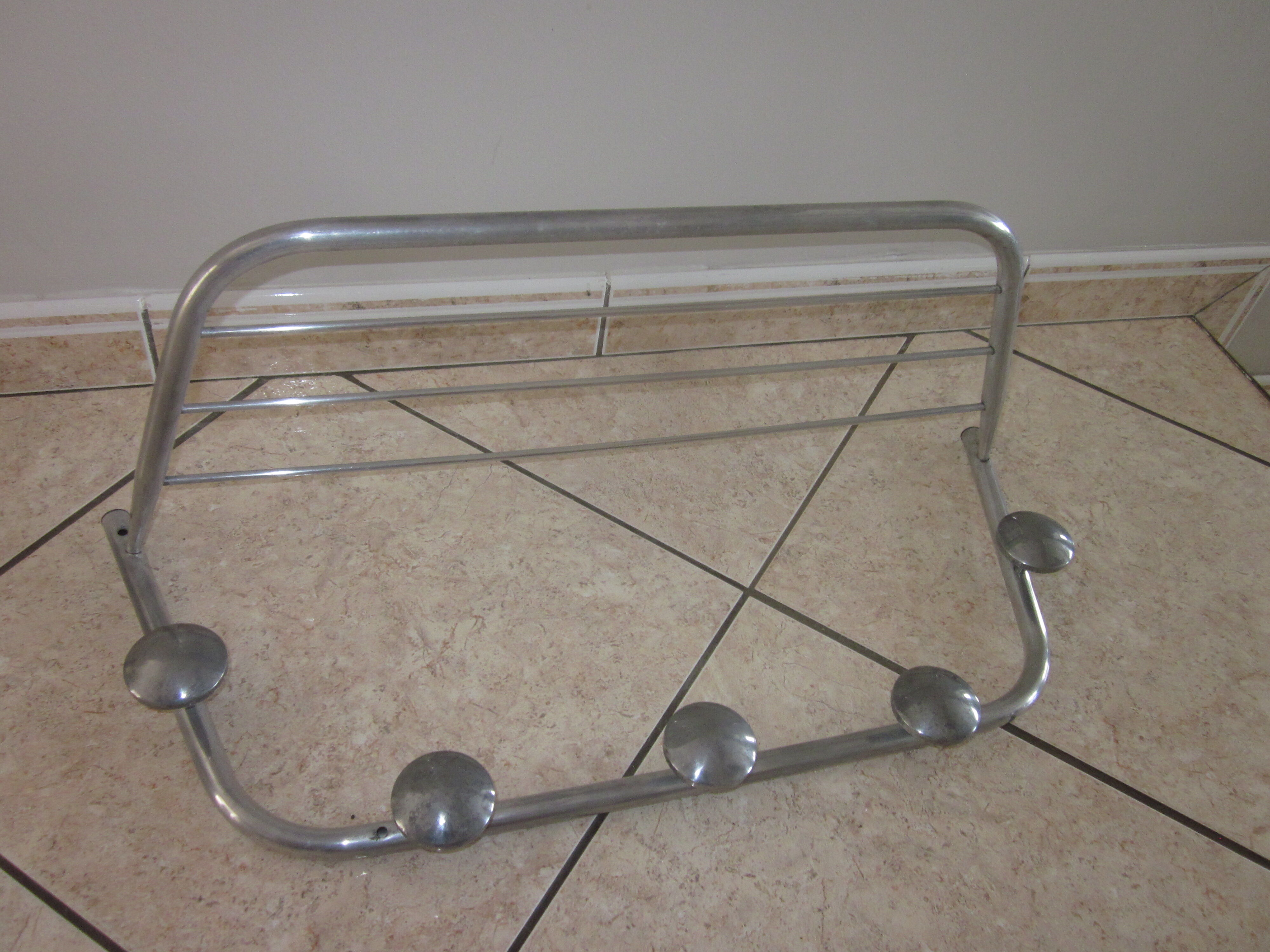 Aluminum coat rack from the 1950s
