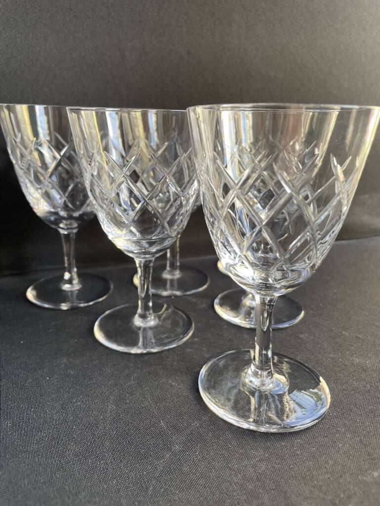 6 wine glasses - Cut crystal – Cristalleries Royales de Champagne