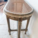 Louis XVI style piano bench green-gray and gold
