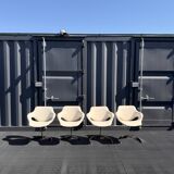 Dining Room Set Scimitar Boris Tabacoff MMM 1970 | Glass and Chrome