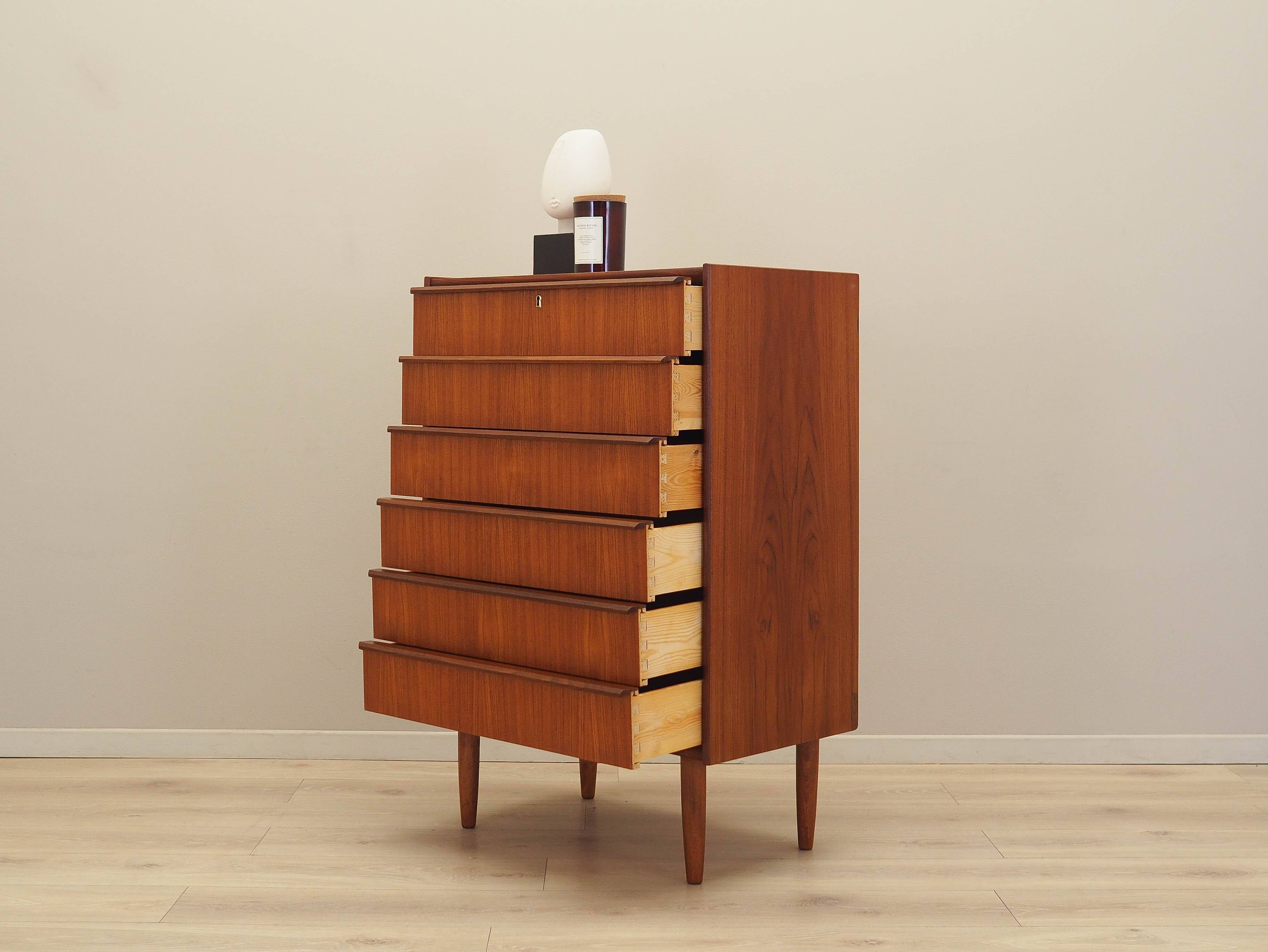Teak chest of drawers, Danish design, 1970s, production: Denmark
