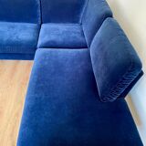 Canapé d’angle sits velours bleu