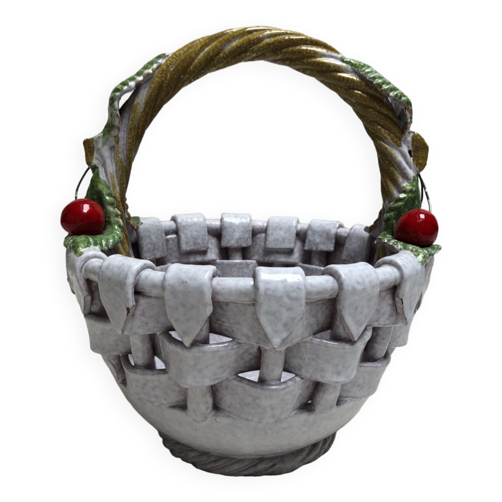 Cherry earthenware basket