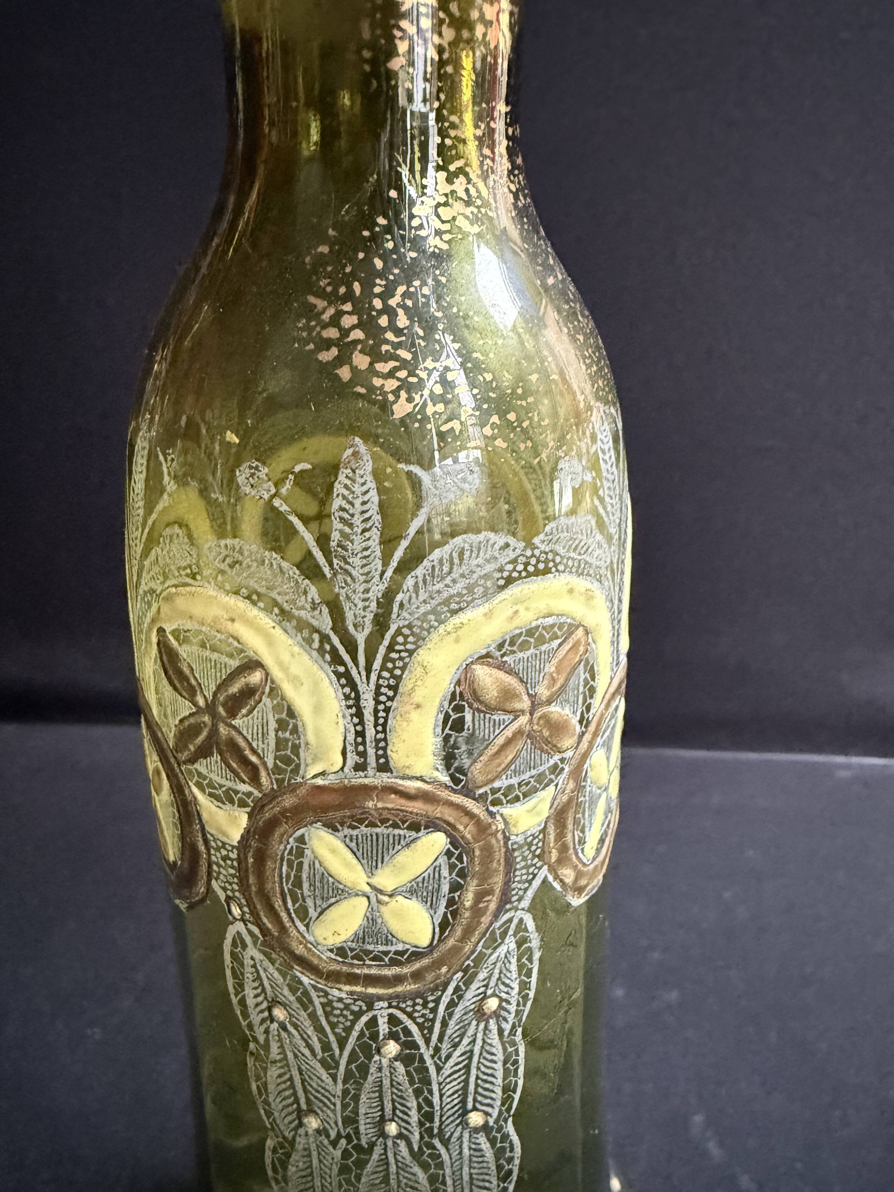 Pair of enamelled vases or carafes – Art Nouveau