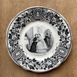 Talking plate Creil & Montereau "the bride's bed"