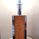 Chrome and wood lamp base, 60s-70s