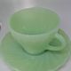 Vintage Fire-King Jadeite Swirl/Shell Coffee Set – 6 Pcs (Original Label)