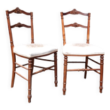 Pair of flying chairs with upholstered seat