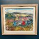 Original Swedish Oil on Canvas - "Children Playing" by Nils Sewerin (1920-1985) - Signed - Vintage and Framed - 77 × 66 cm (30.3" × 26")