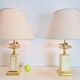 Regency Fruit Bowl Table Lamps in Brass and Crystal from Maison Le Dauphin, 1970s, Set of 2