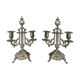 2 gold metal candlesticks