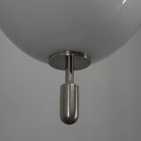 Art Deco Tubular Nickel Plated Chandelier, 1920s, Restored