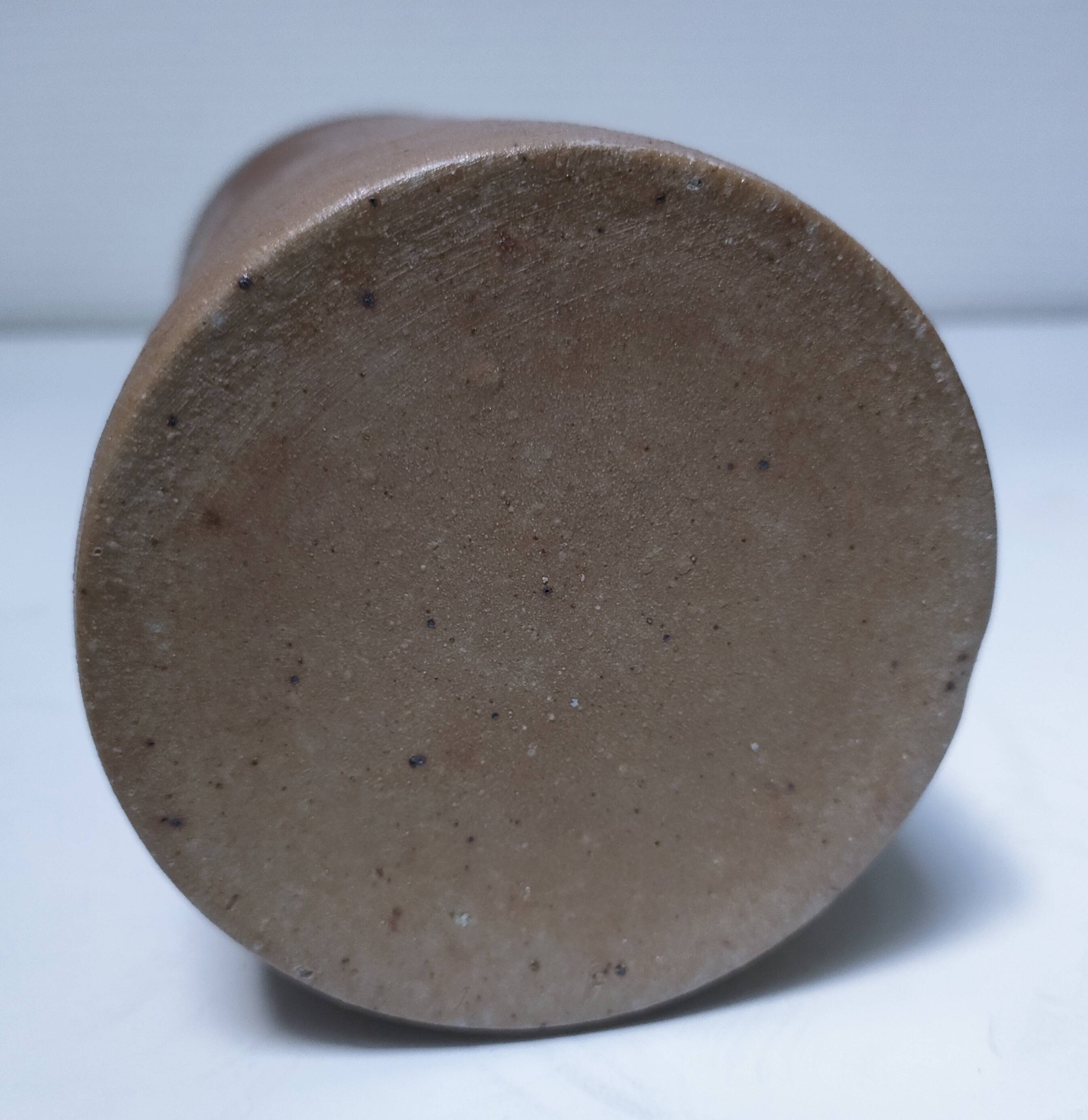 three vintage stoneware roller vases