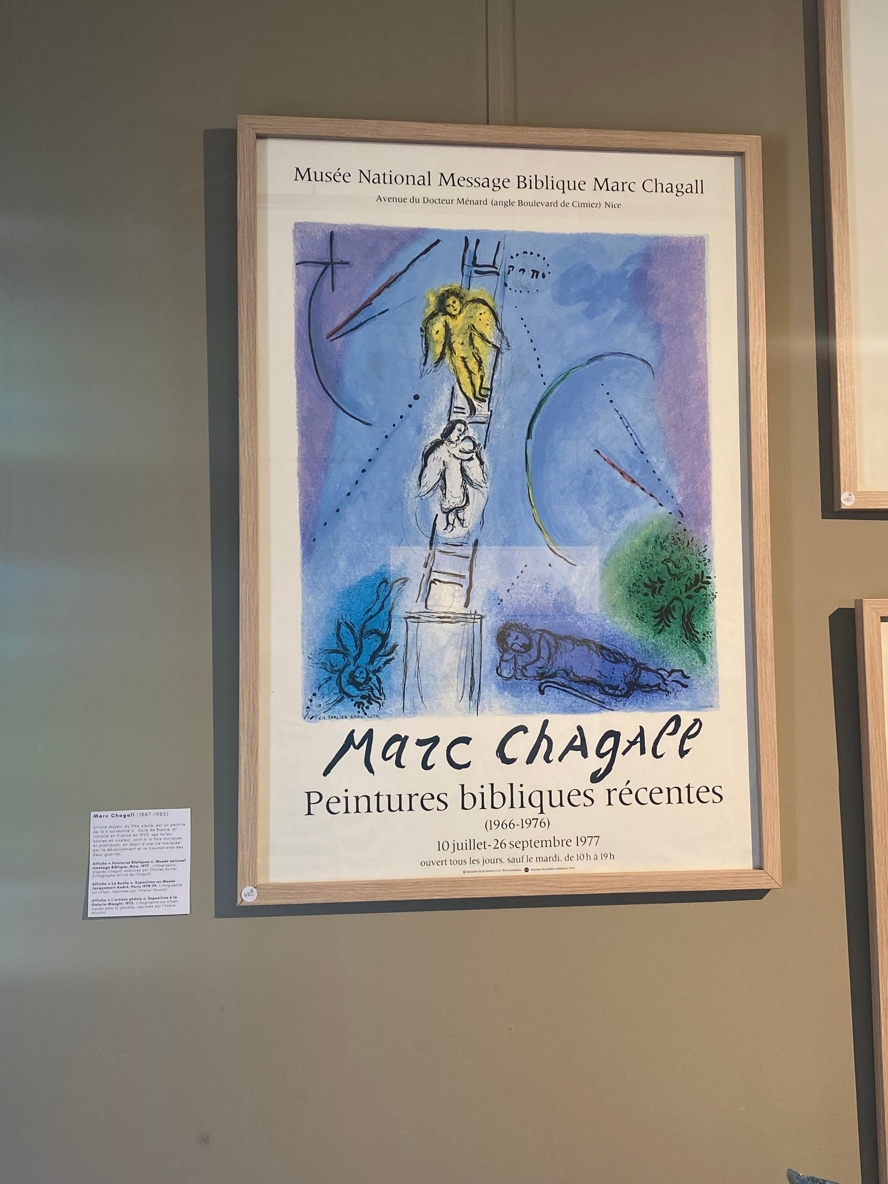 Affiche ancienne lithographie Marc Chagall Peintures Bibliques
