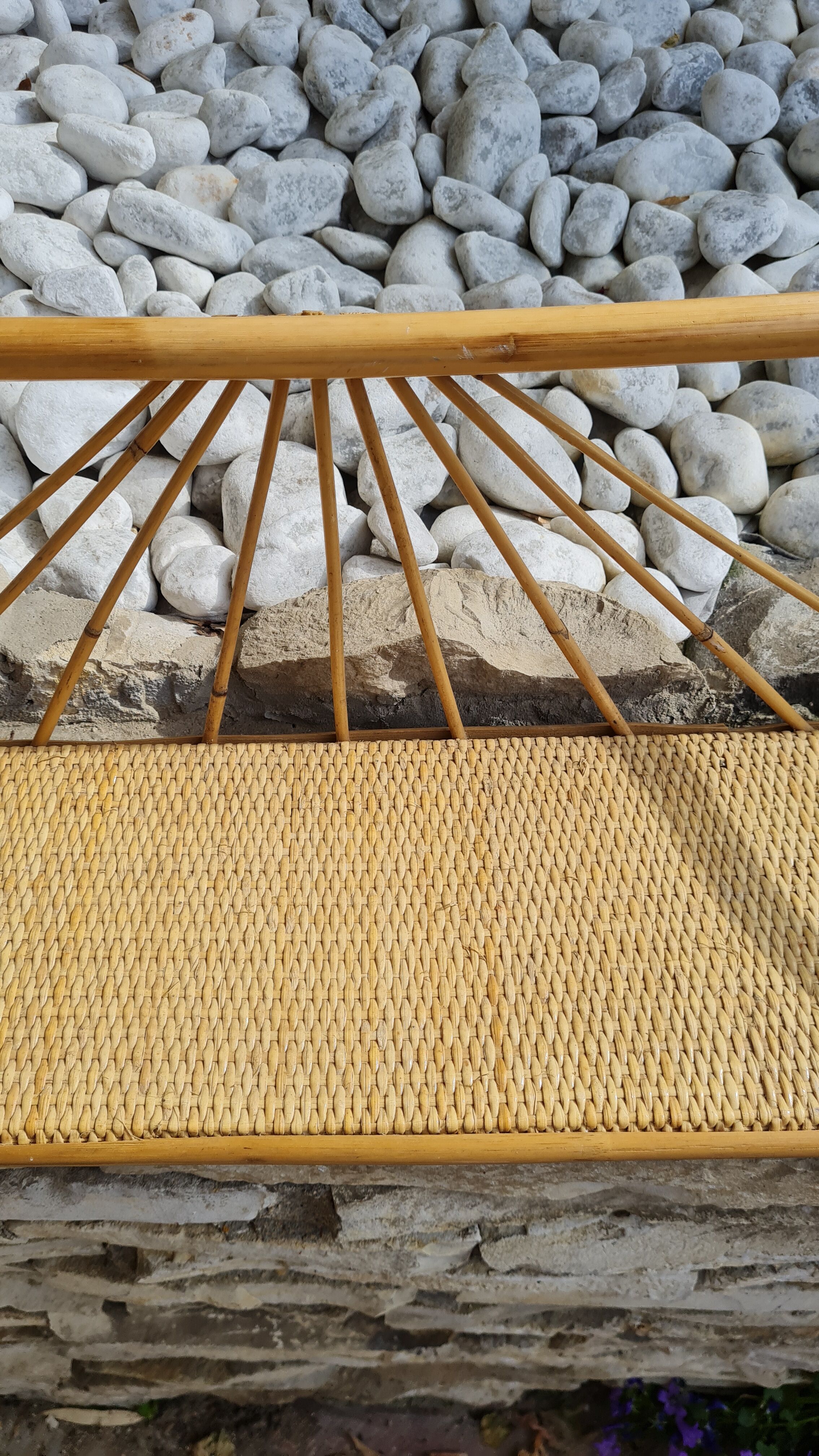 Bamboo and rattan wall shelf