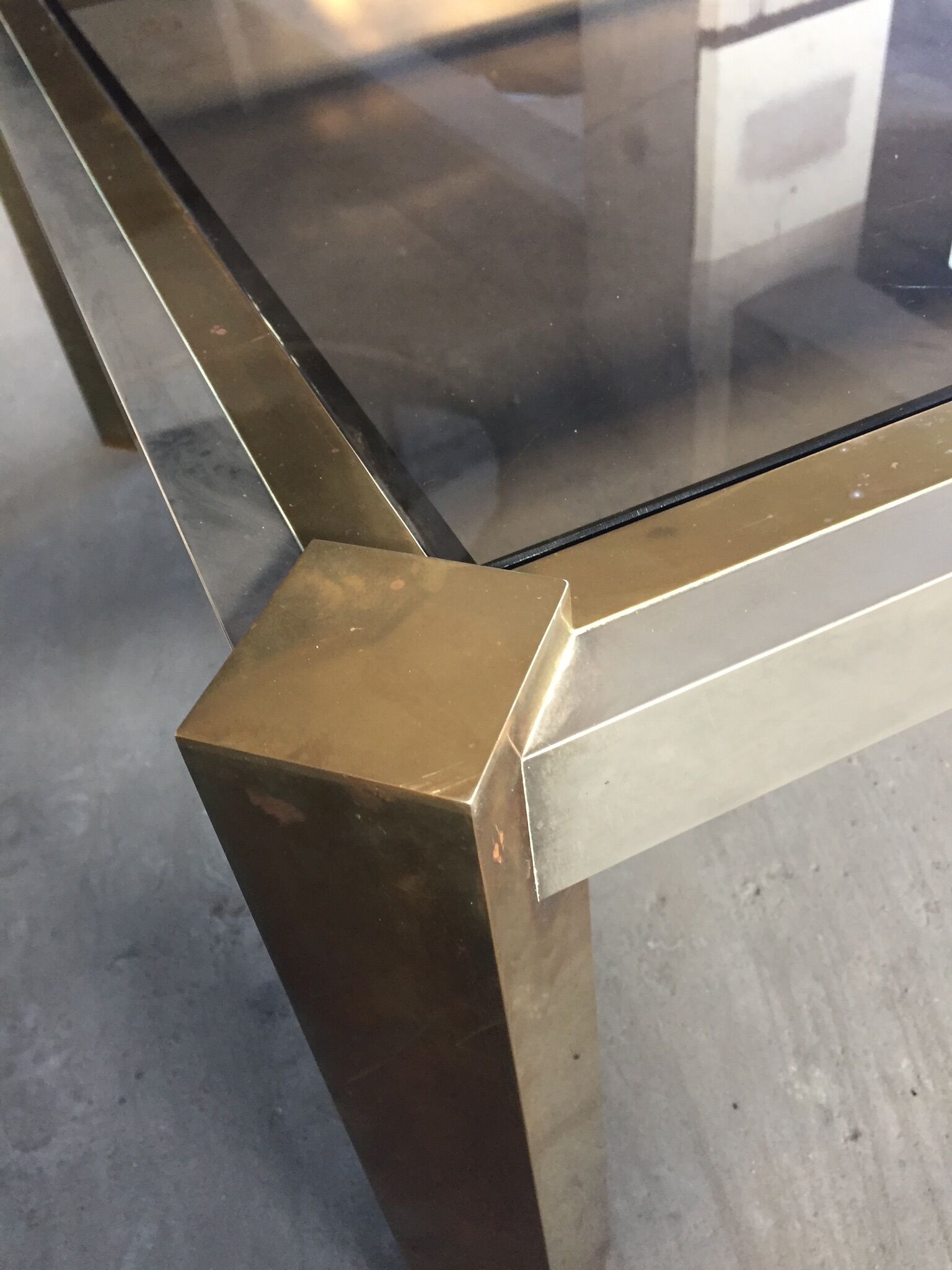 Brass and brushed steel table 1970
