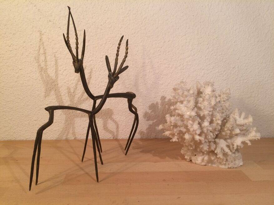Duo gazelle brass African art