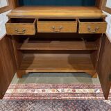 English two-piece mahogany bookcase from the 1950s