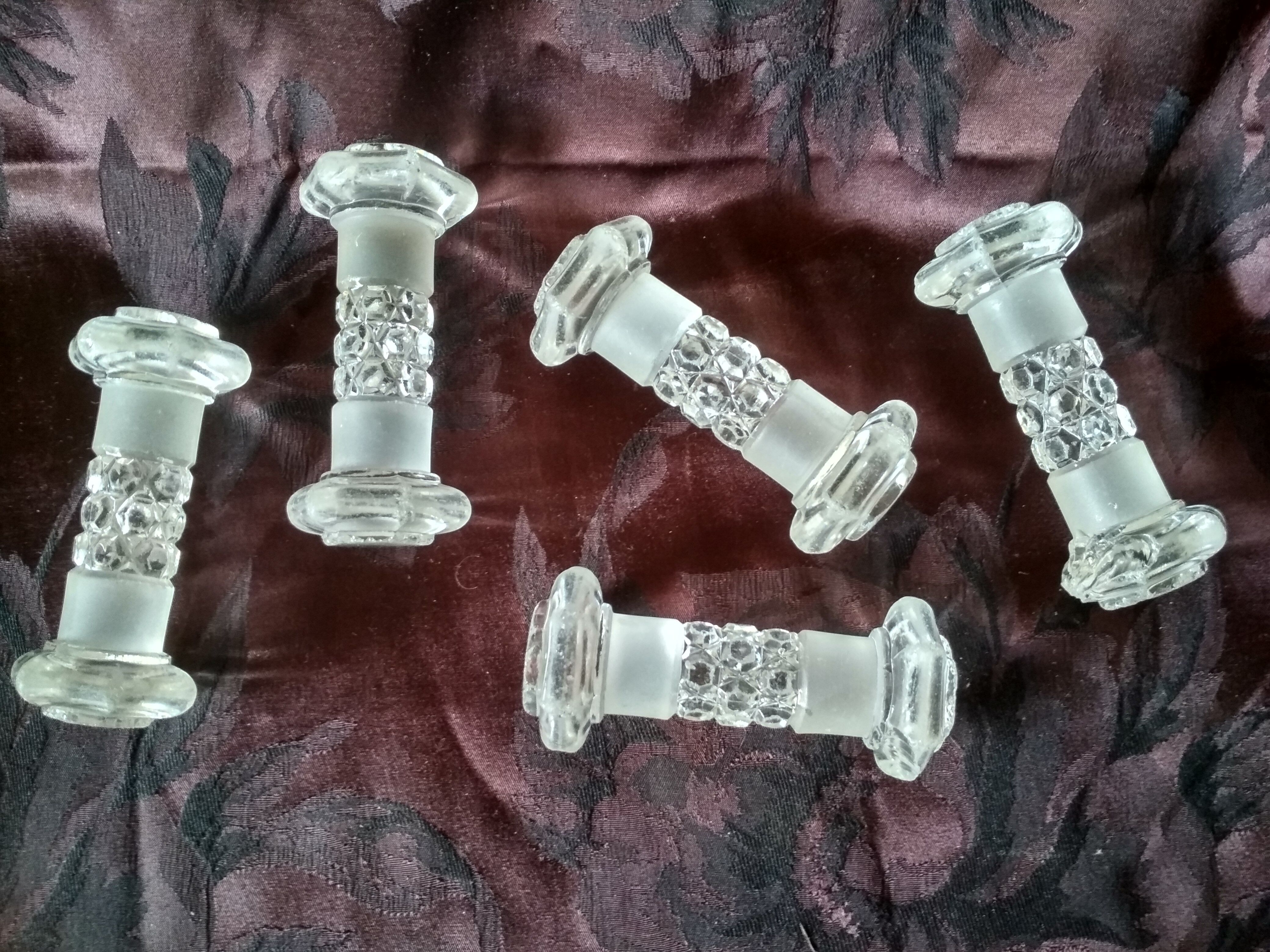5 cut crystal knife holders