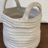 White basket pot cover