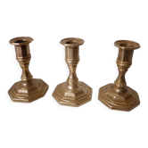 Set of 3 Nijhof brass candle holders
