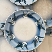 Rares assiettes à dessert Terre de Fer Choisy le roi , oiseaux