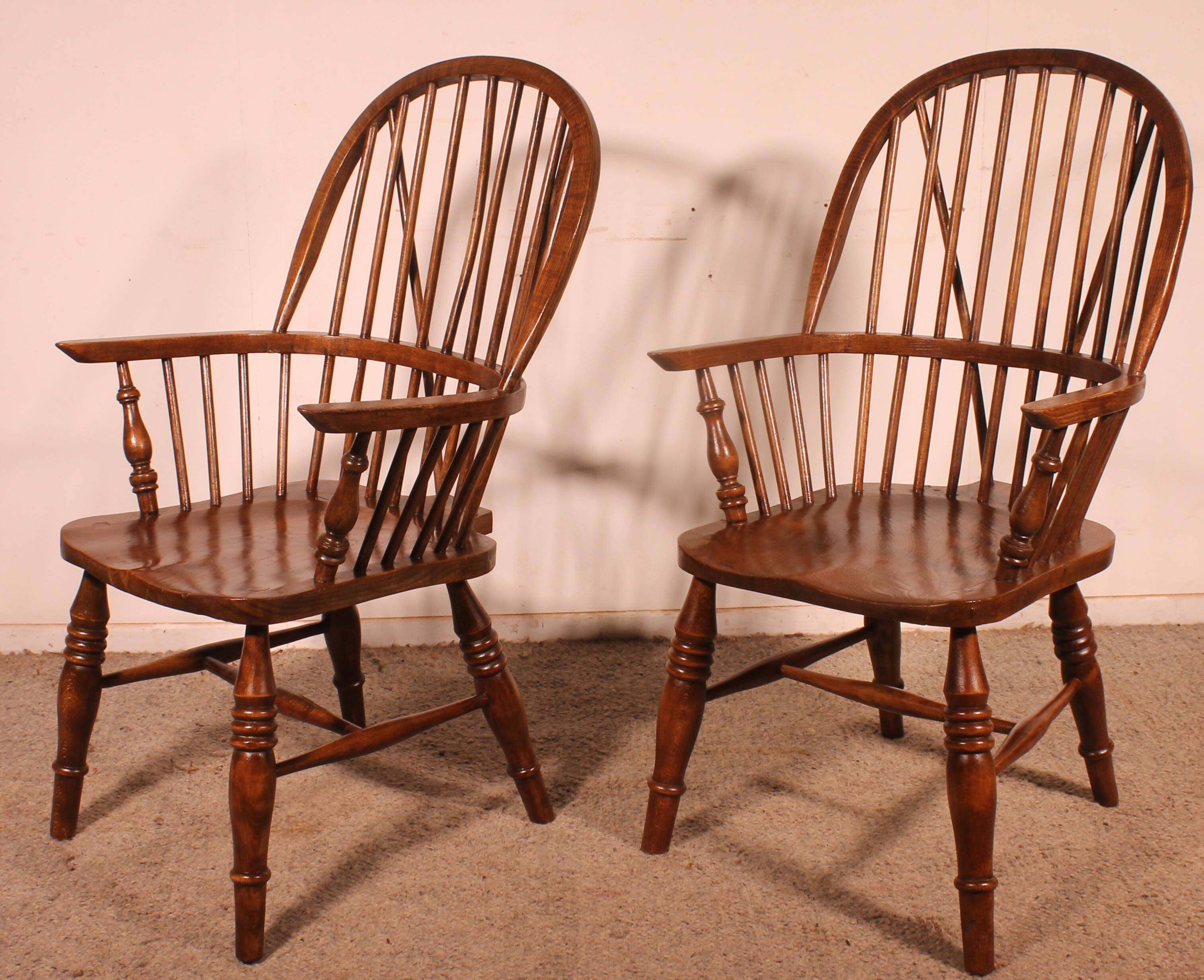 Paire De Fauteuils Windsor Anglais du 19° siècle