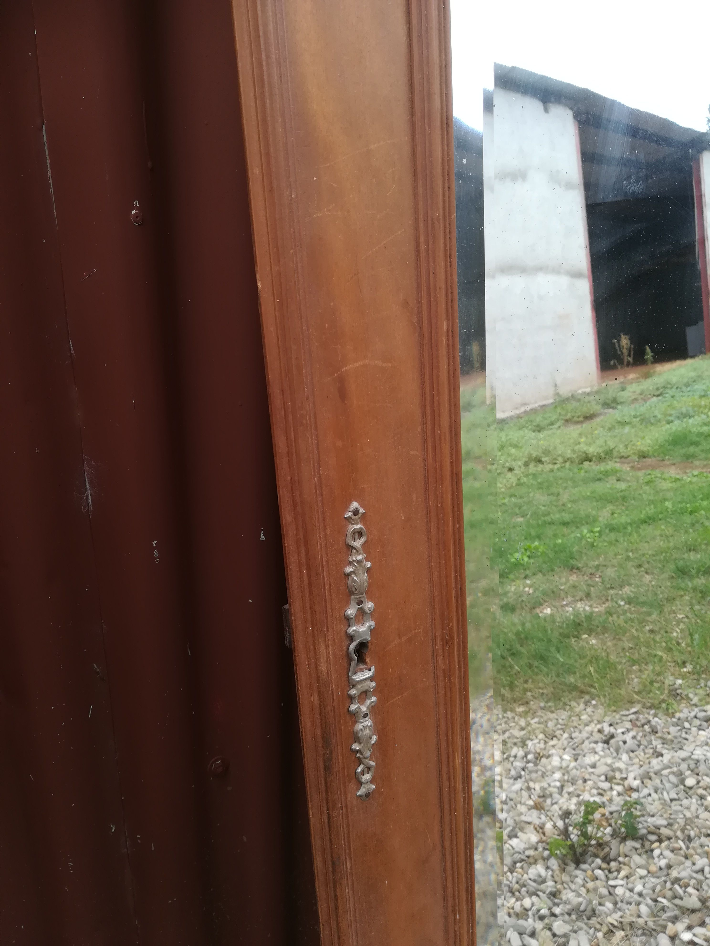Duo of art deco mirrors on old 70x160 cm cabinet doors