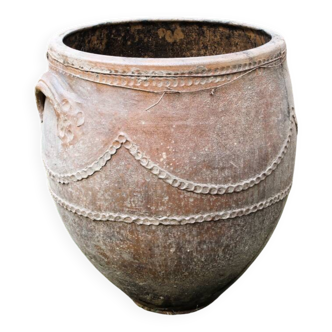 Large turned terracotta jar, 19th century