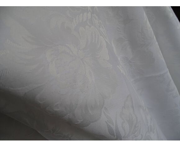 Round tablecloth old cotton in damask with flowers diameter 170 cm polyester cotton