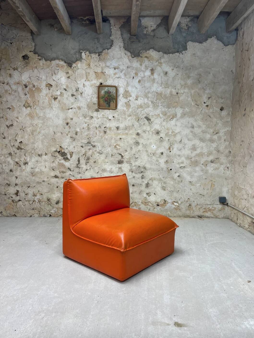 Vintage orange armchair, ed. Steiner