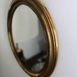 Oval brass mirror
