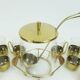 elegant mid century PUNCH bowl set with 12 glasses and centerpiece 1950s