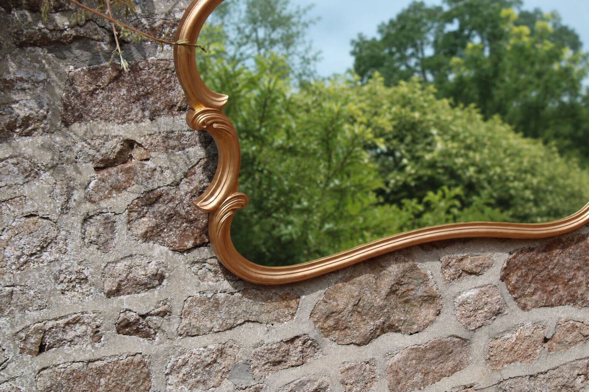 Large wall mirror with golden stucco mouldings – Louis XV Rococo style – 124