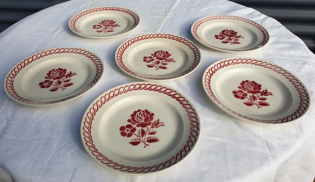 Set 6 plates Gien France Claire