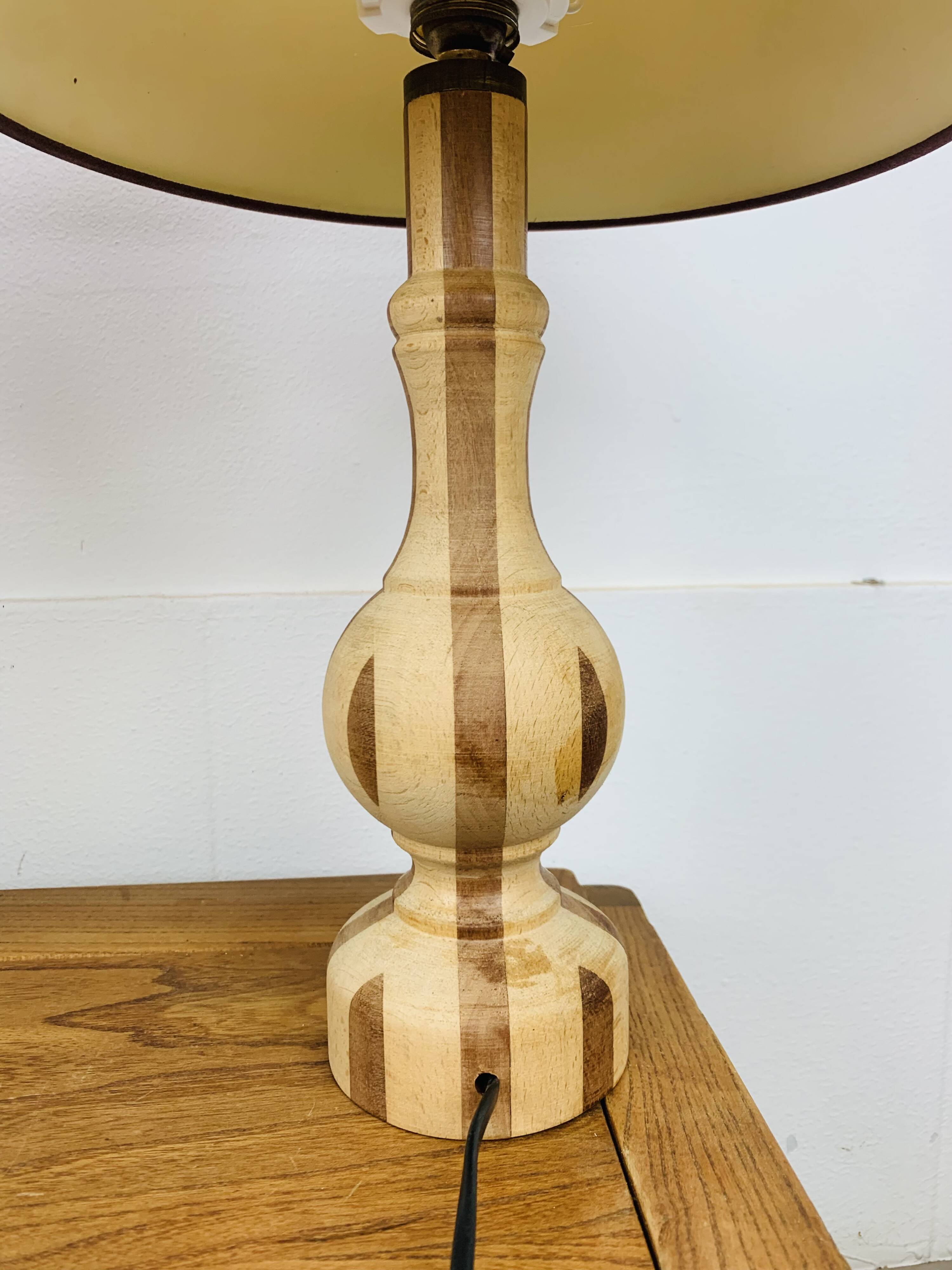 Pair of vintage turned wood lamps
