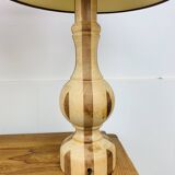 Pair of vintage turned wood lamps