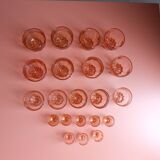 Set of pink glasses