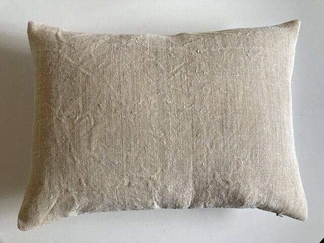Farm hemp cushion 19th back of old linen 40cm x 30cm