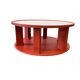 Large vintage round XL orange wooden coffee table / coffee table