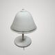 Lampe de table champignon en verre Murano et métal blanc, 1970