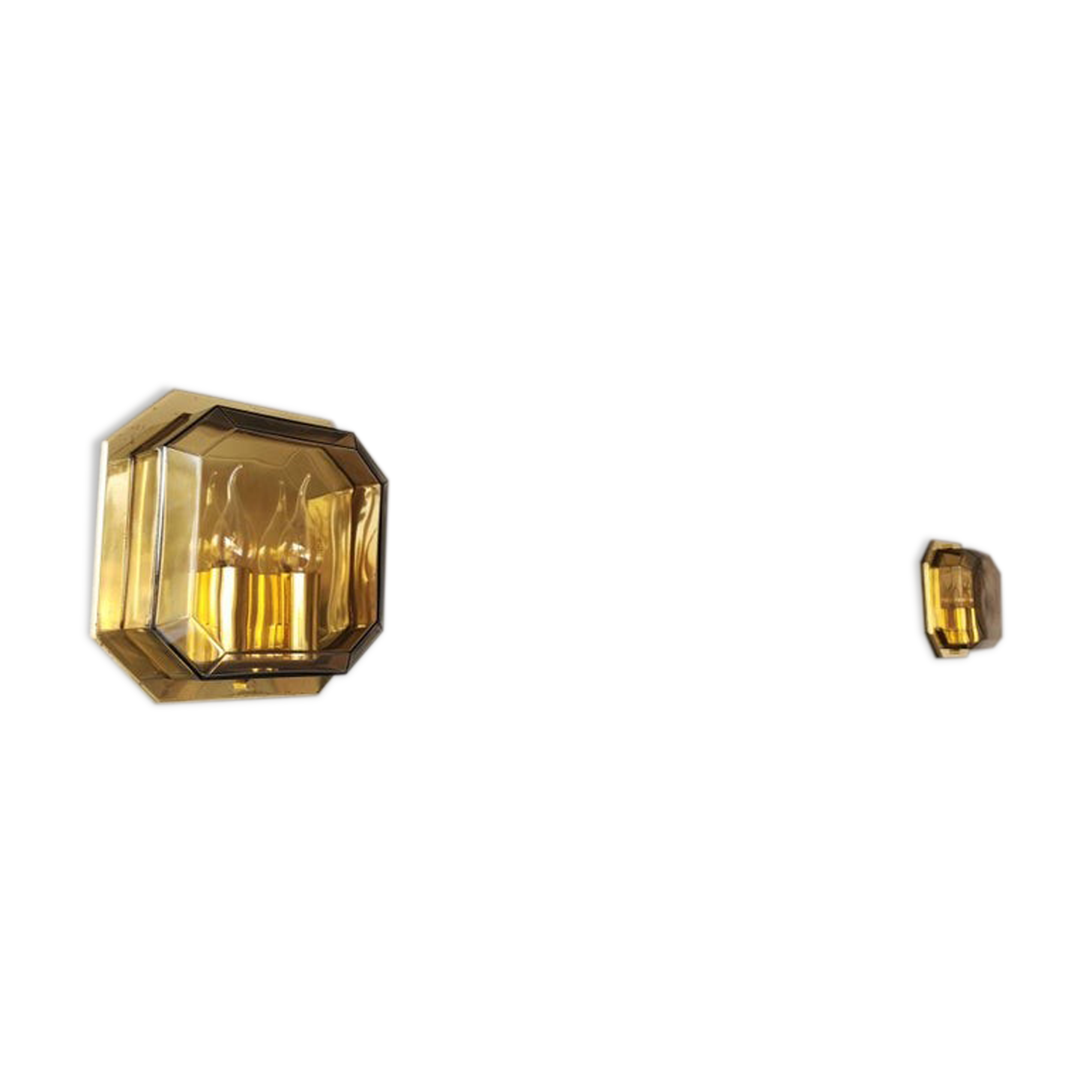 Set of 2 Glash-tte Limburg 1980s glass appliques