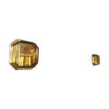 Set of 2 Glash-tte Limburg 1980s glass appliques