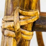 Bamboo rattan magazine rack 1960s