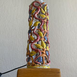 Openwork ceramic lamp base with Garden of Eden decor