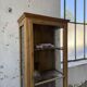19th-century English pine display cabinet
