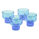Set of 4 small glasses, Turquoise, 1970